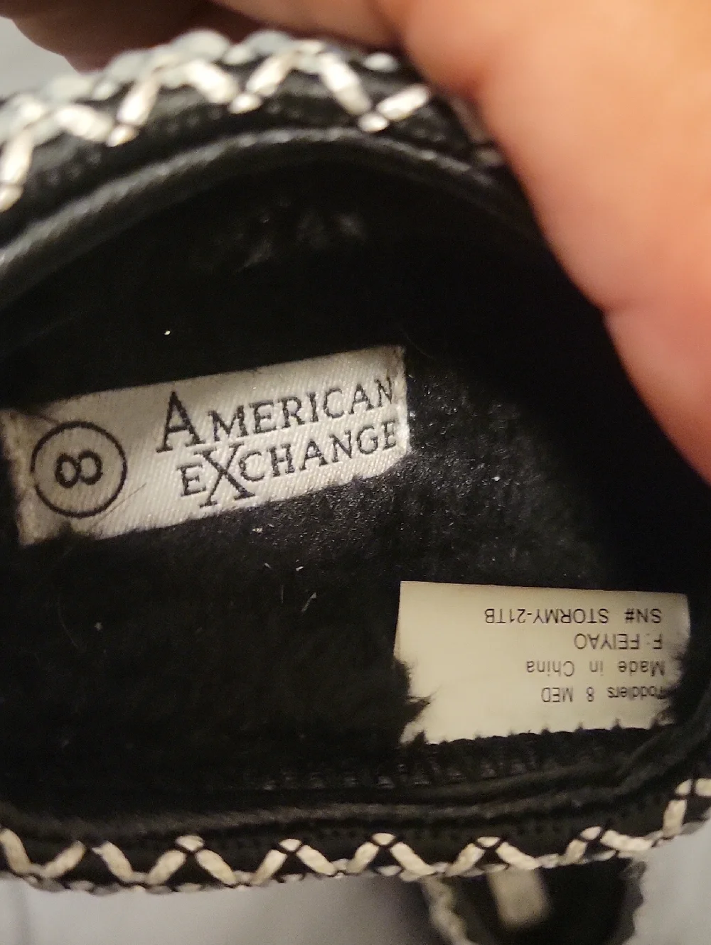 American Exchange - Kids Black Slip-On Shoes with Braided Trim